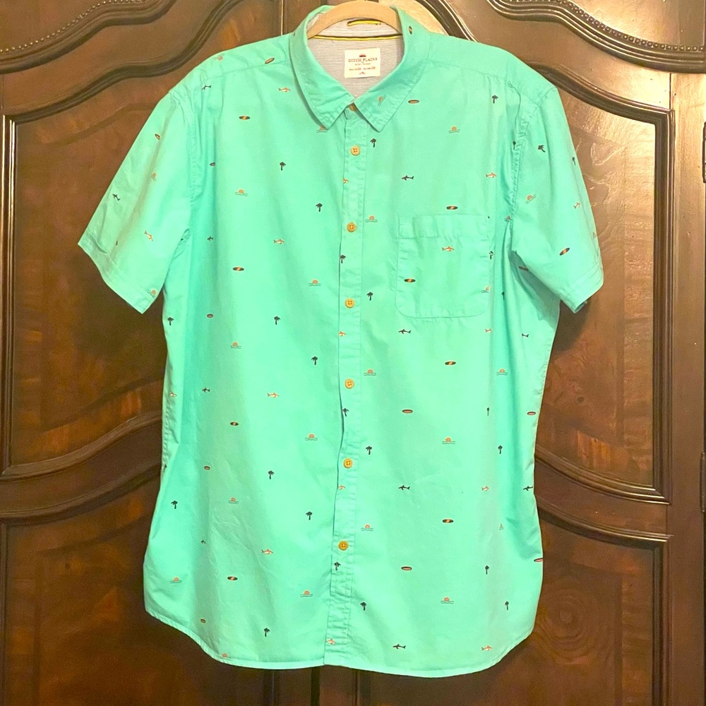 Summer button down, short sleeve shirt, Ditch Plains by Ricky Singh